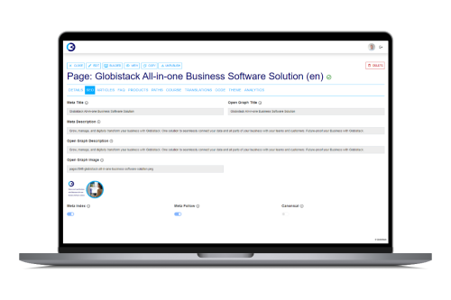 manage page seo with Globistack