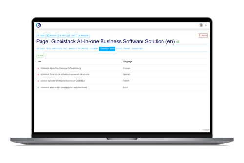 translate pages with Globistack