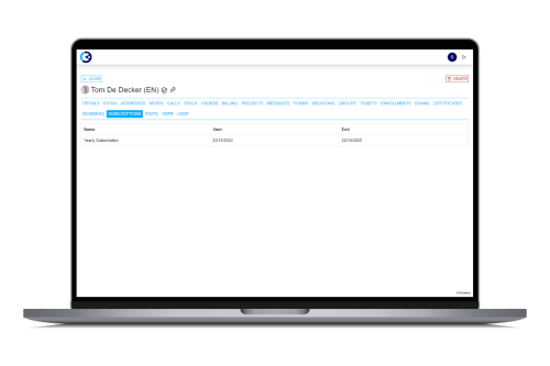 contact subscription in Globistack